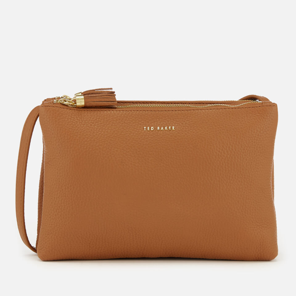 Ted Baker Women s Maceyy Tassle Double Zipped Cross Body Bag Tan