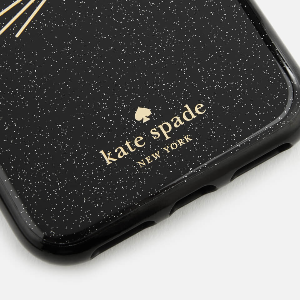 Kate Spade New York Women's Jewelled Glitter Cat Phone Cover - Black Multi