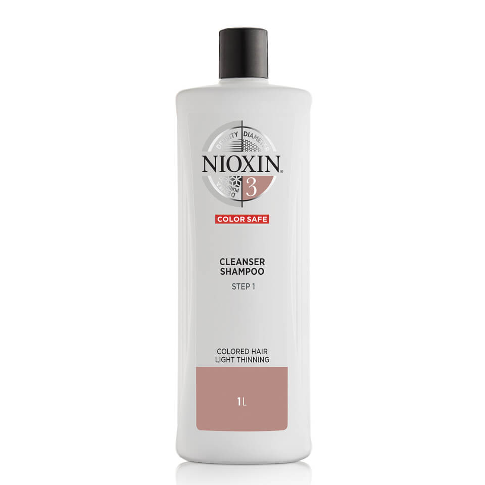 NIOXIN 3-Part System 3 Cleanser Shampoo for Coloured Hair with Light Thinning 1000ml