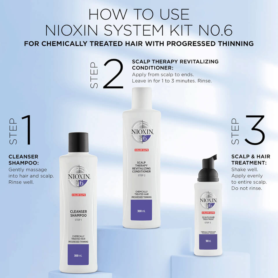 NIOXIN 3-Part System 6 Cleanser Shampoo for Chemically Treated Hair with Progressed Thinning 1000ml