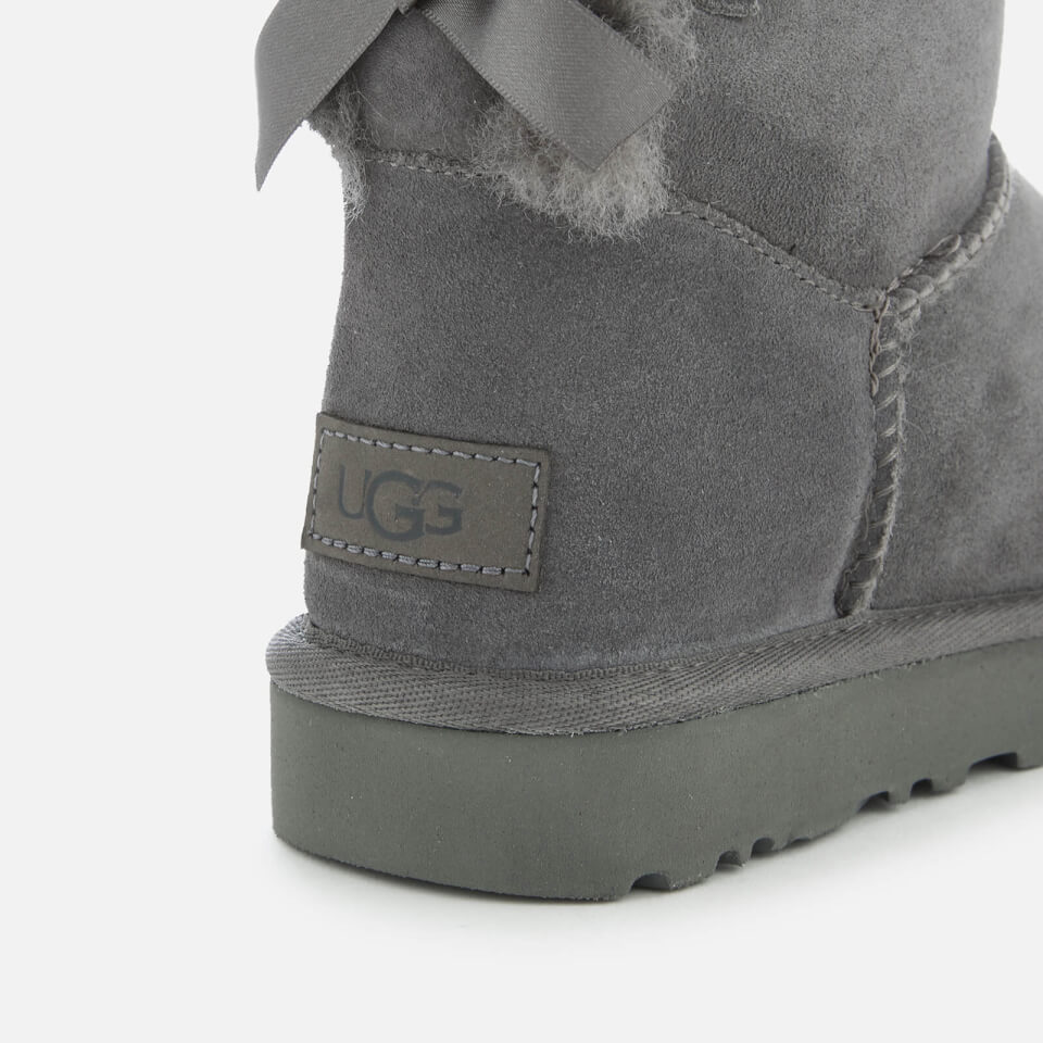 UGG Women s Mini Bailey Bow II Sheepskin Boots Grey Allsole