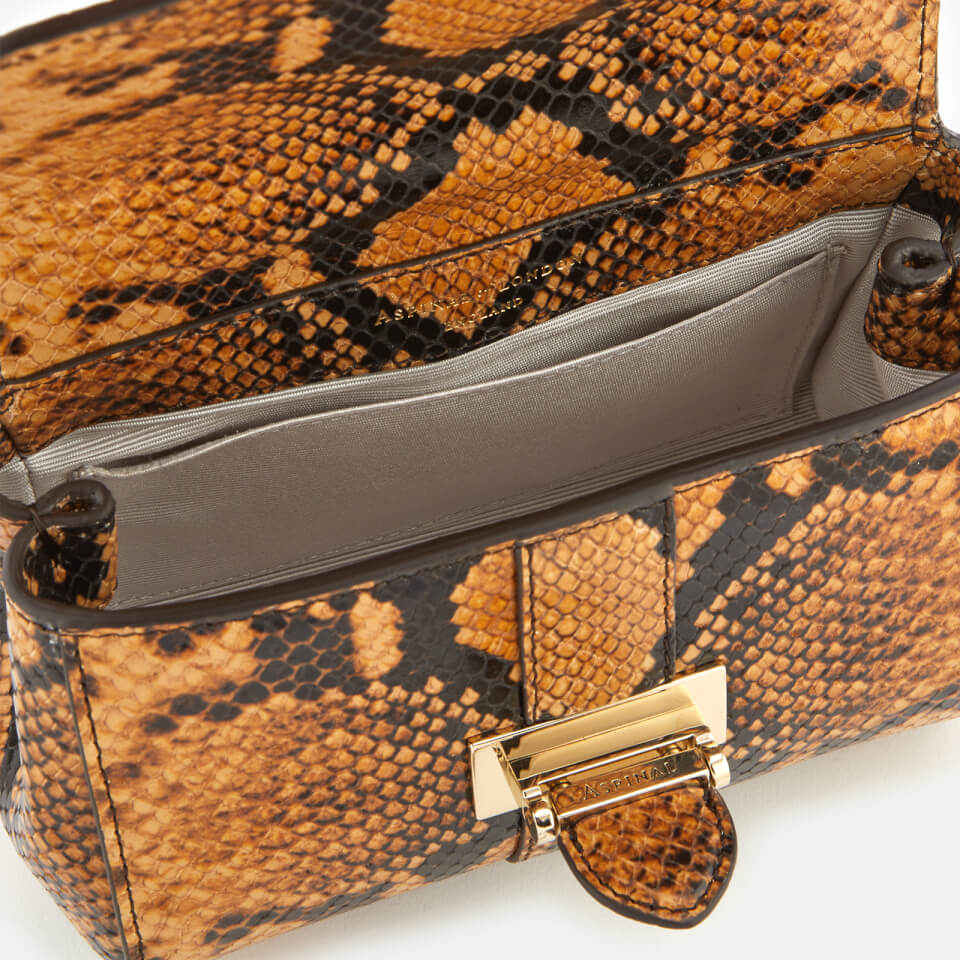 Aspinal of London Women's Lottie Micro Shoulder Bag - Mustard Snake