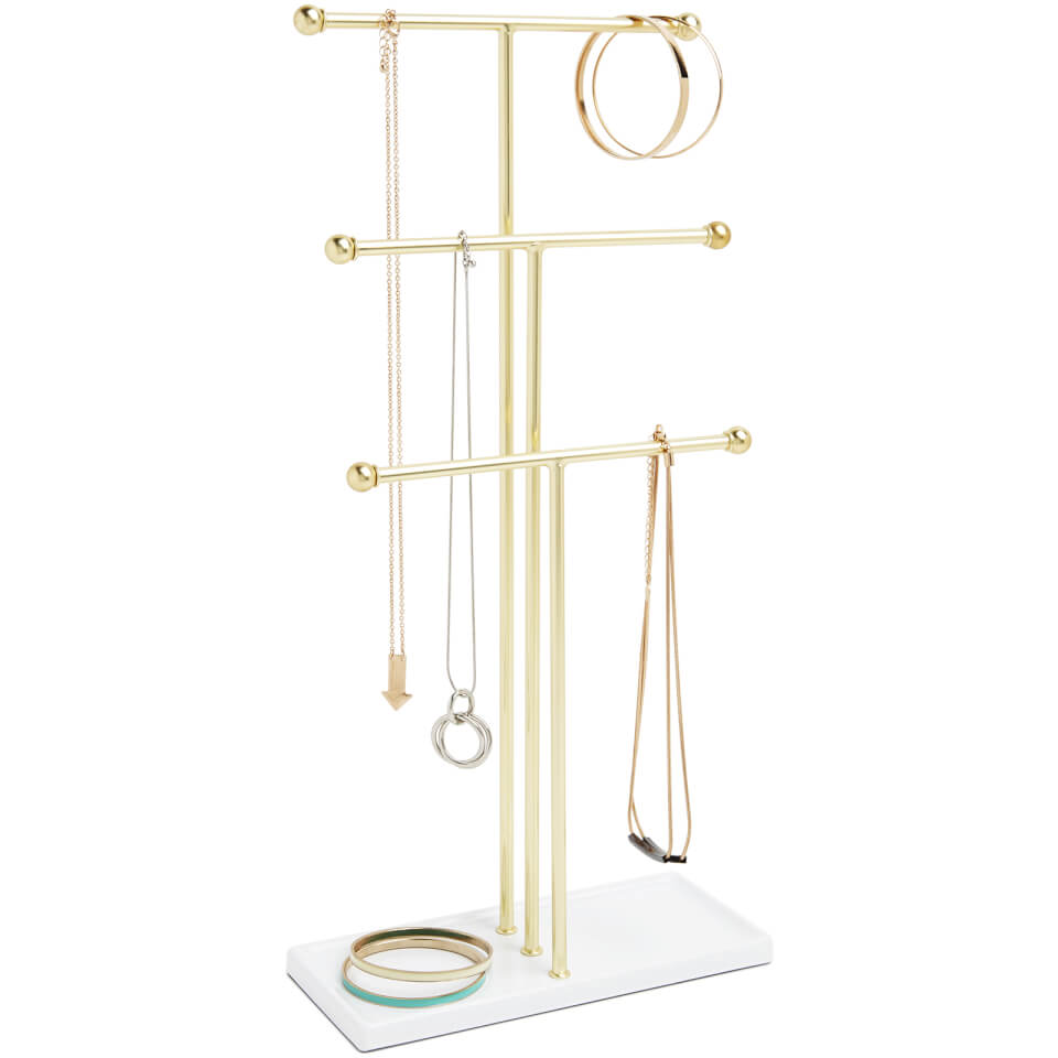 Umbra Trigem Jewellery Stand - White/Brass