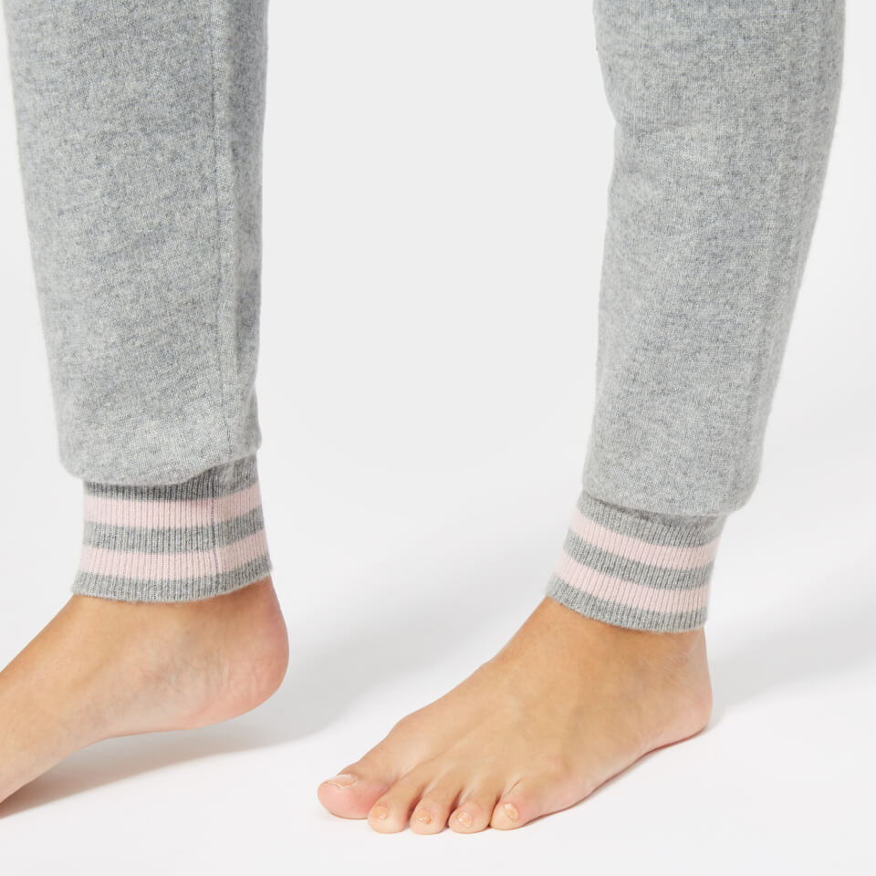 BKLYN Women's Cashmere Lounge Pants - Light Grey/Baby Pink