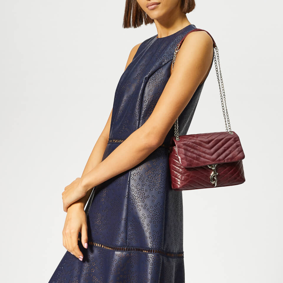 Rebecca Minkoff Women's Edie Quilted Fiore Cross Body Bag - Bordeaux
