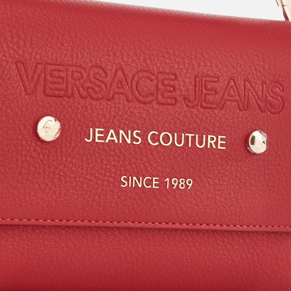 Versace Jeans Women's Top Handle Chain Cross Body Bag - Red