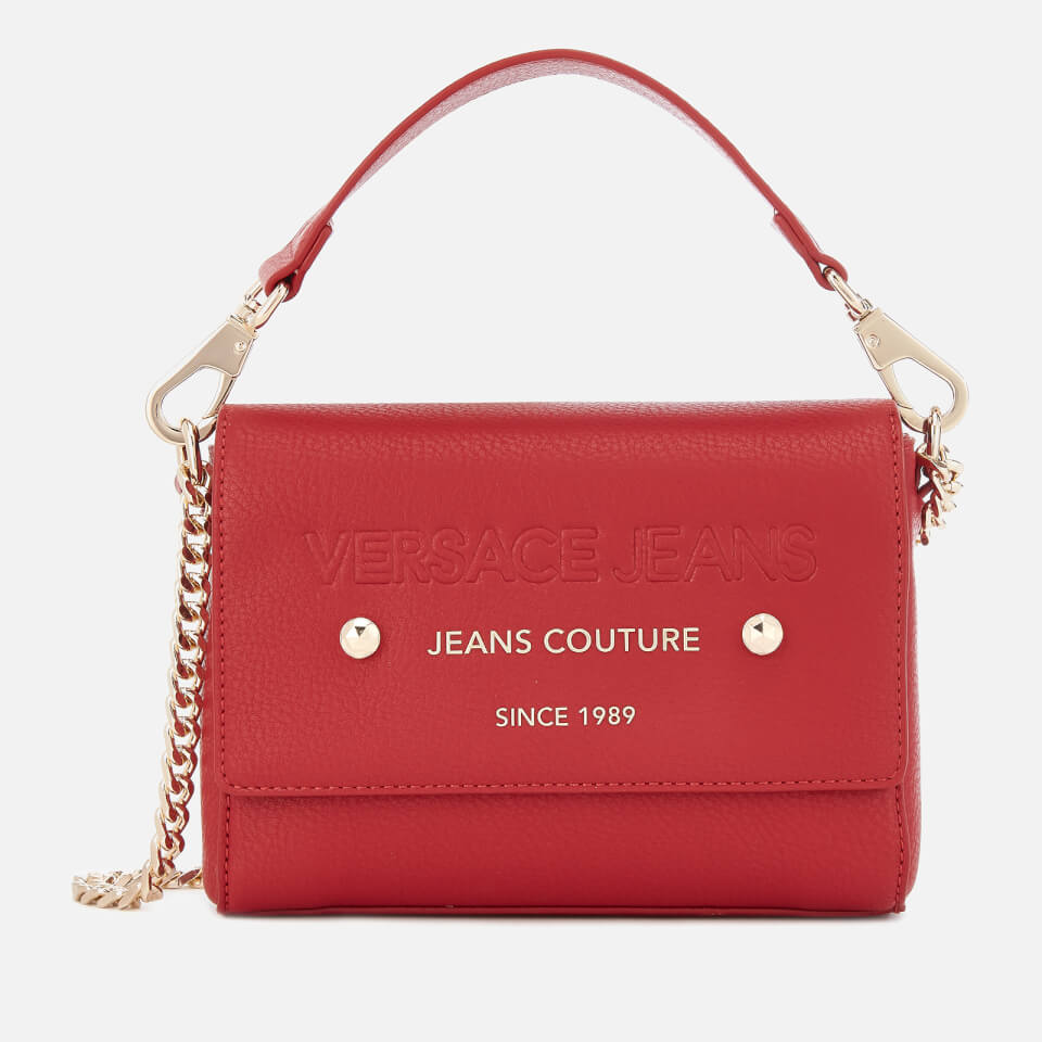Versace Jeans Women's Top Handle Chain Cross Body Bag - Red