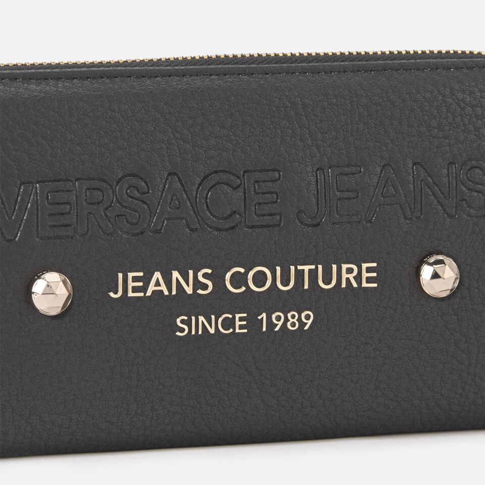 Versace Jeans Women's Logo Zip Around Purse - Black