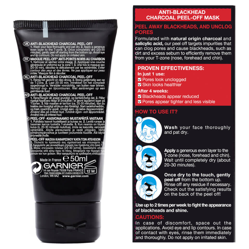 Garnier Pure Active Anti Blackhead Charcoal Mask Peel Off
