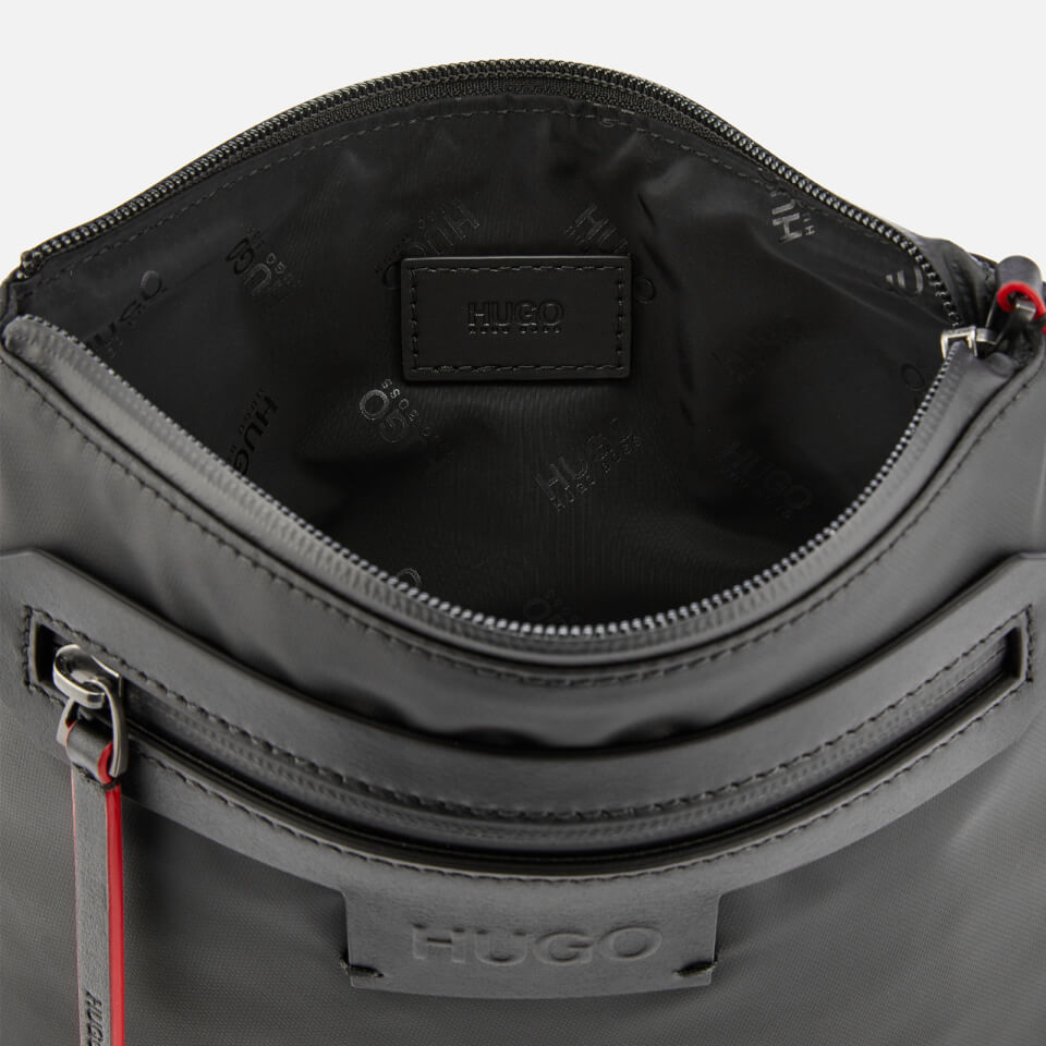 HUGO Men's Stone Single Zip Cross Body Bag - Black