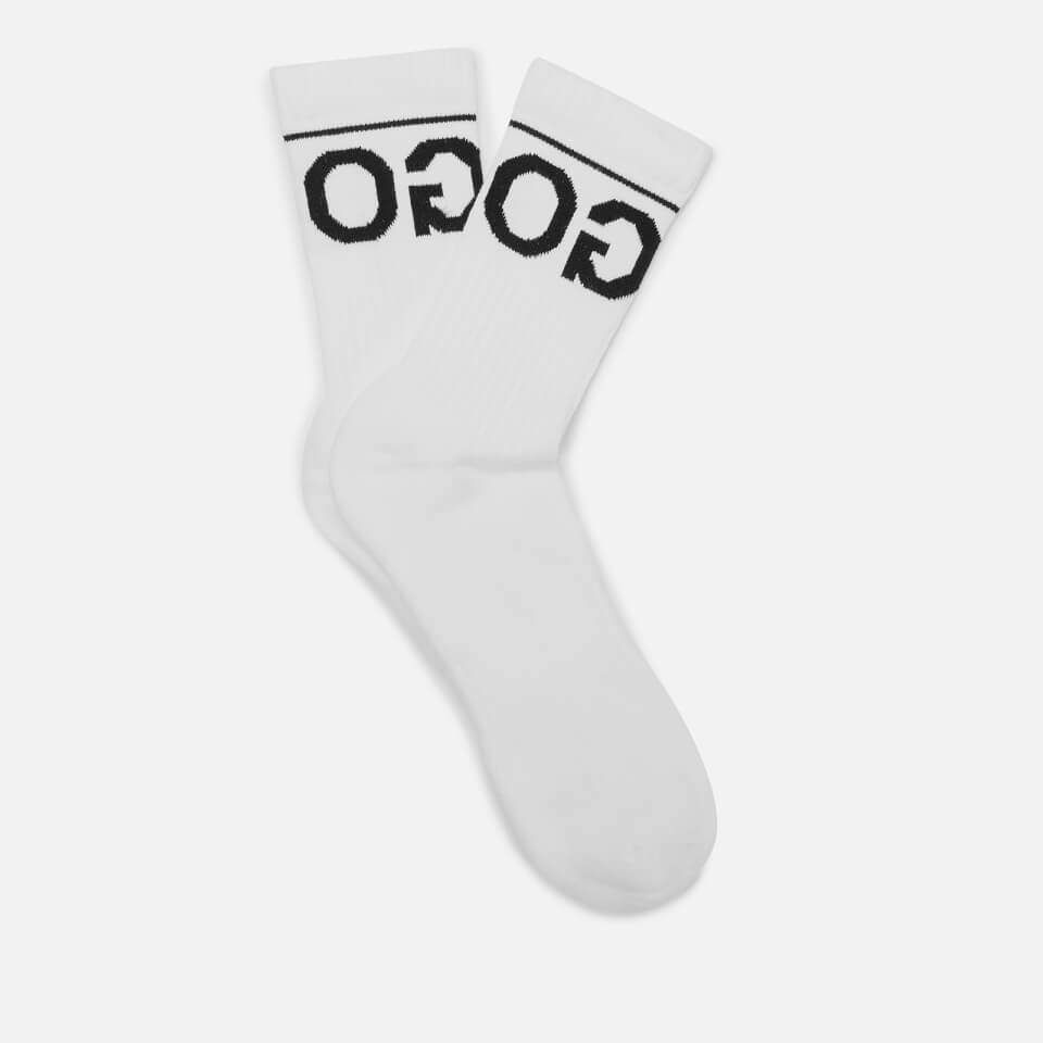 HUGO Men's 2 Pack Rib Logo Socks - White - UK 8.5-11