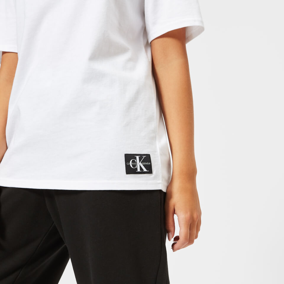 Calvin Klein Women's Crew Neck Logo T-Shirt - White