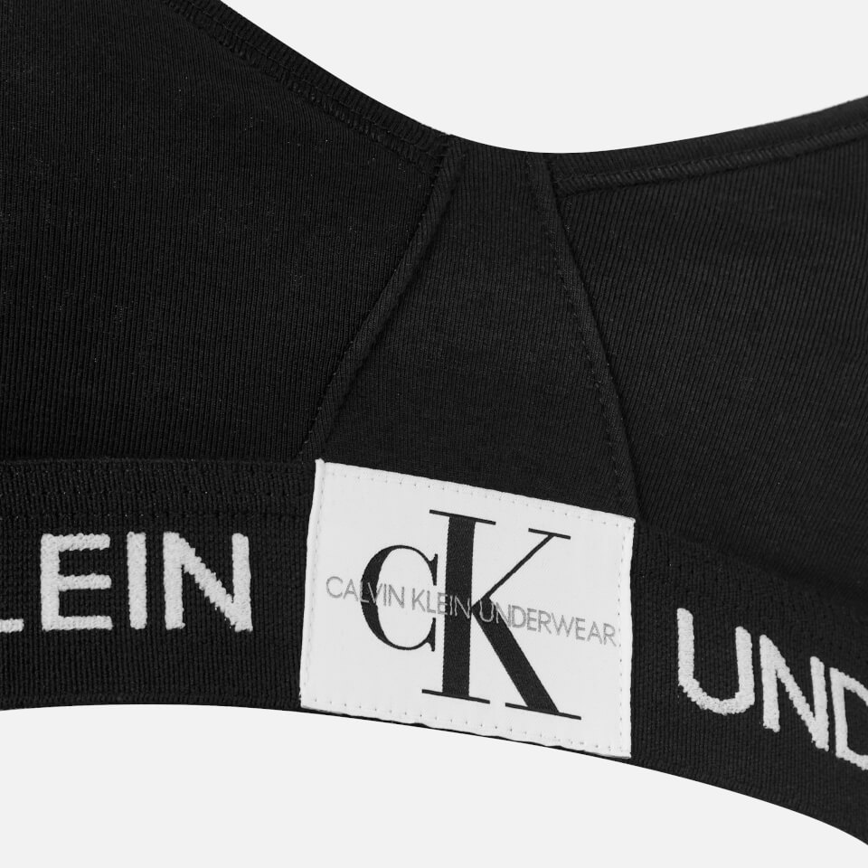 Calvin Klein Women's Triangle Monogram Bra - Black