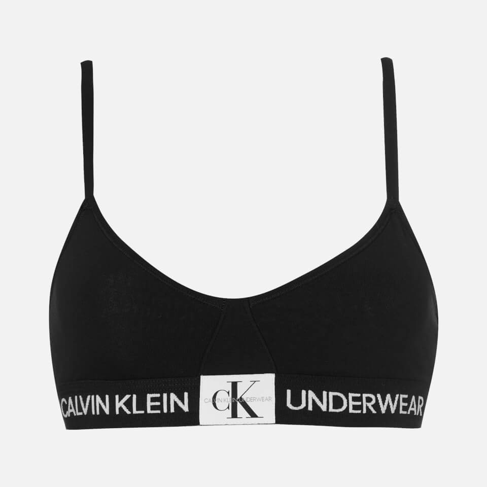 Calvin Klein Women's Triangle Monogram Bra - Black
