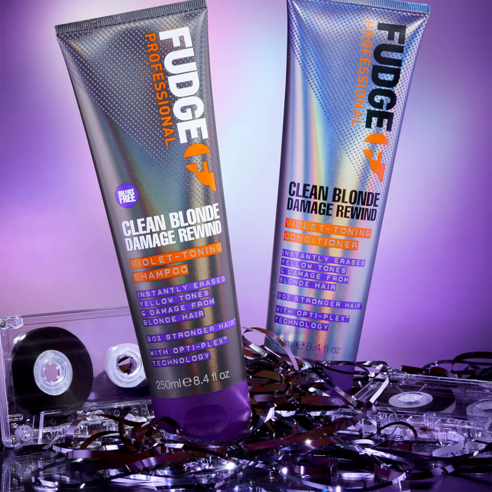Fudge Professional Clean Blonde Everyday Violet Damage Rewind Purple Shampoo 50ml