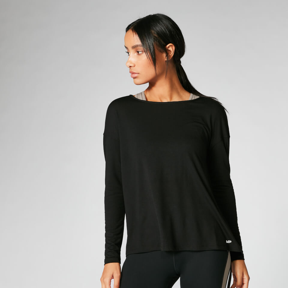 Split Long-Sleeve T-Shirt - Black