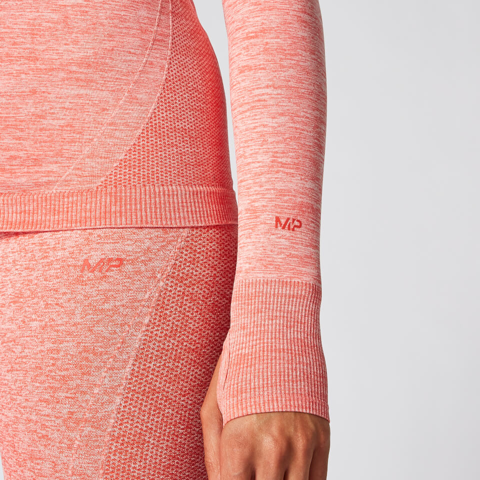 Inspire Seamless Long-Sleeve Top - Hot Coral