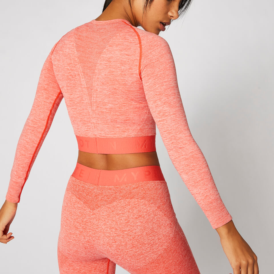 Inspire Seamless Crop Top - Hot Coral