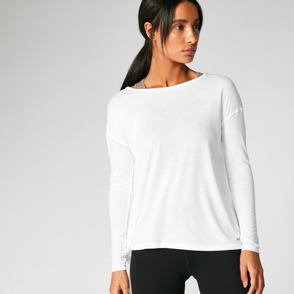Split Long-Sleeve T-Shirt - White