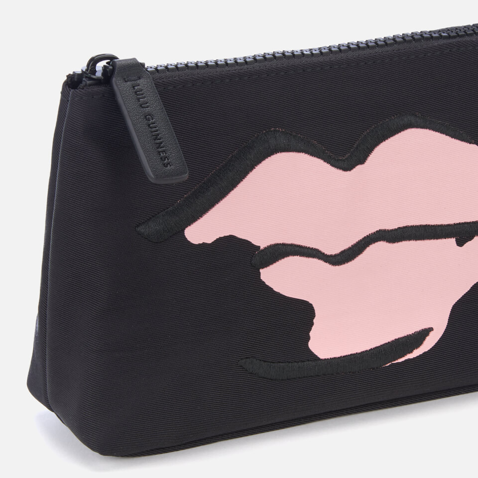 Lulu Guinness Women's Medium Beauty Spot T Seam Cosmetic Bag - Black/Dusky Pink