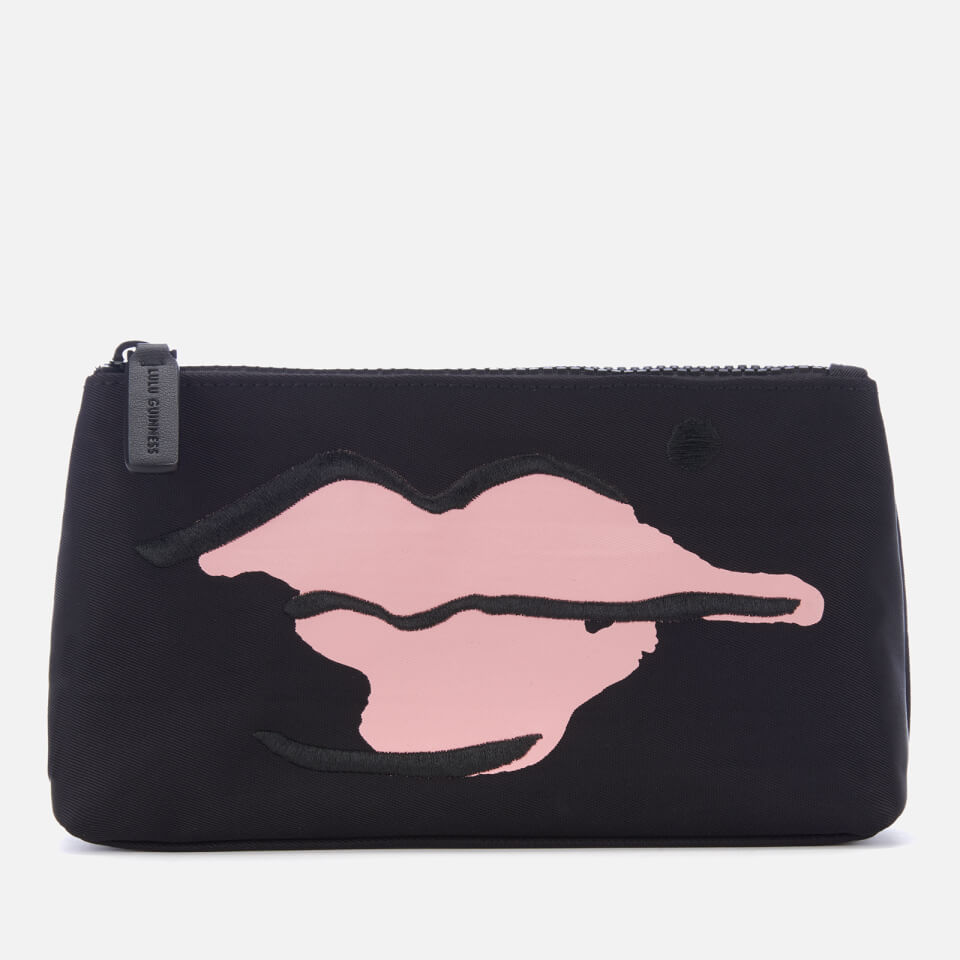 Lulu Guinness Women's Medium Beauty Spot T Seam Cosmetic Bag - Black/Dusky Pink