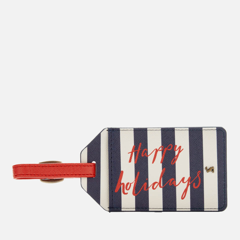 Joules Women's It's Mine Luggage Tag - Navy Stripe Text