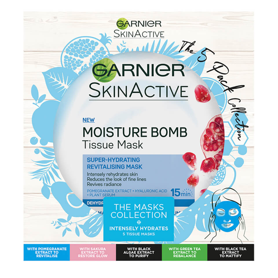 Garnier Hydrating Sheet Mask Selection Christmas Gift Box (Pack of 5)
