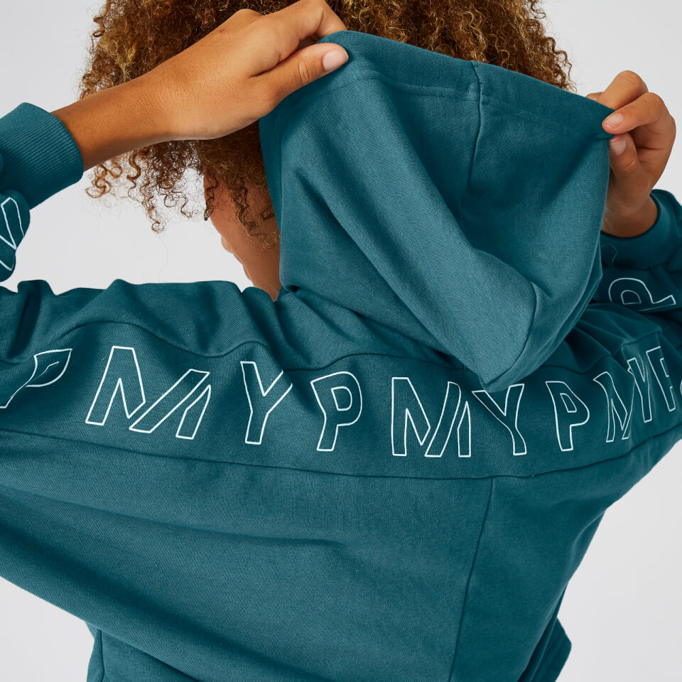 Icon Cropped Hoodie - Teal