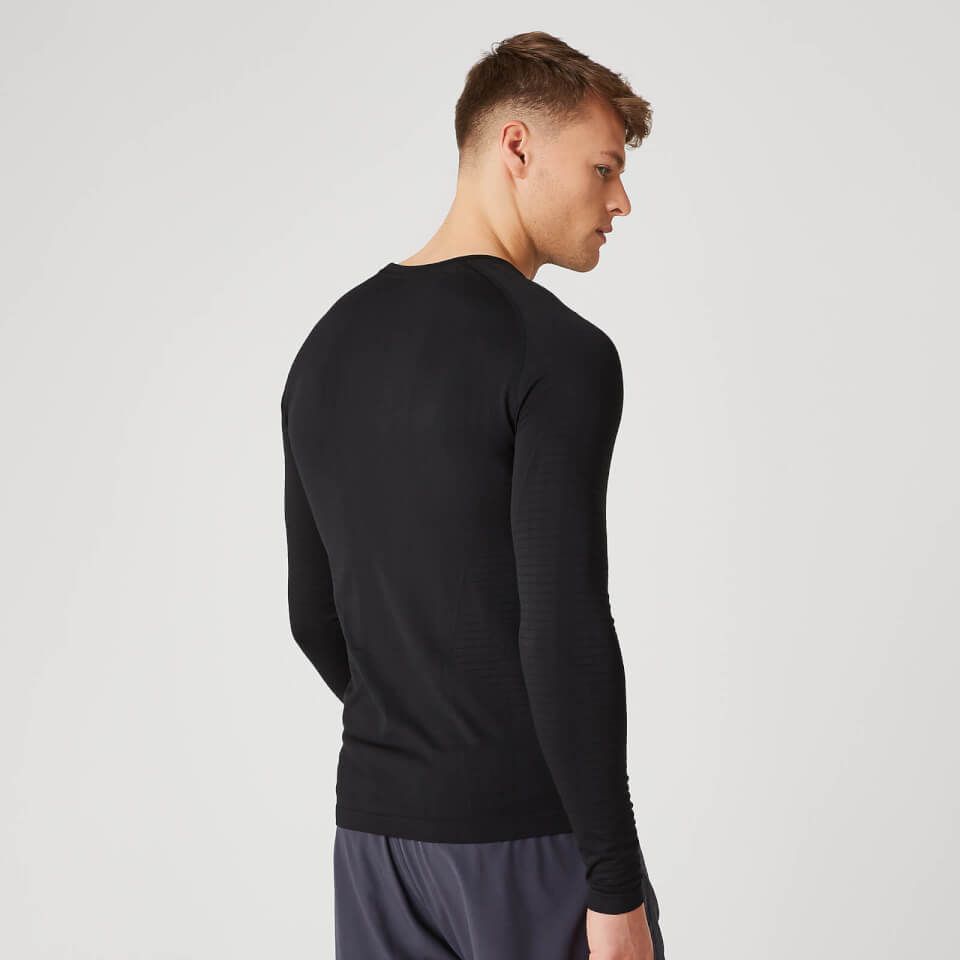 Elite Seamless Long-Sleeve T-Shirt – Black