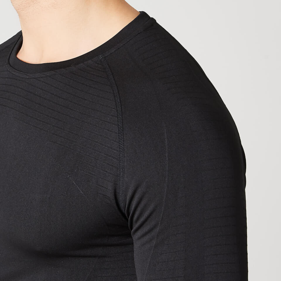 Elite Seamless Long-Sleeve T-Shirt – Black