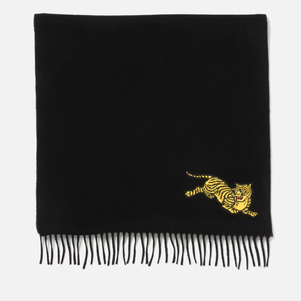 KENZO Women's Jumping Tiger Wool Scarf - Black
