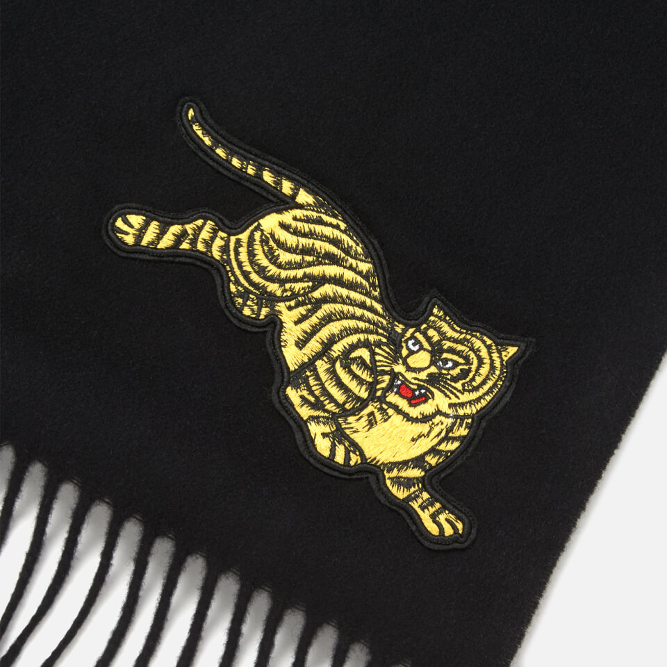 ケンゾーKENZO ウールプリント大判スカーフ 茶赤緑黄 | DC