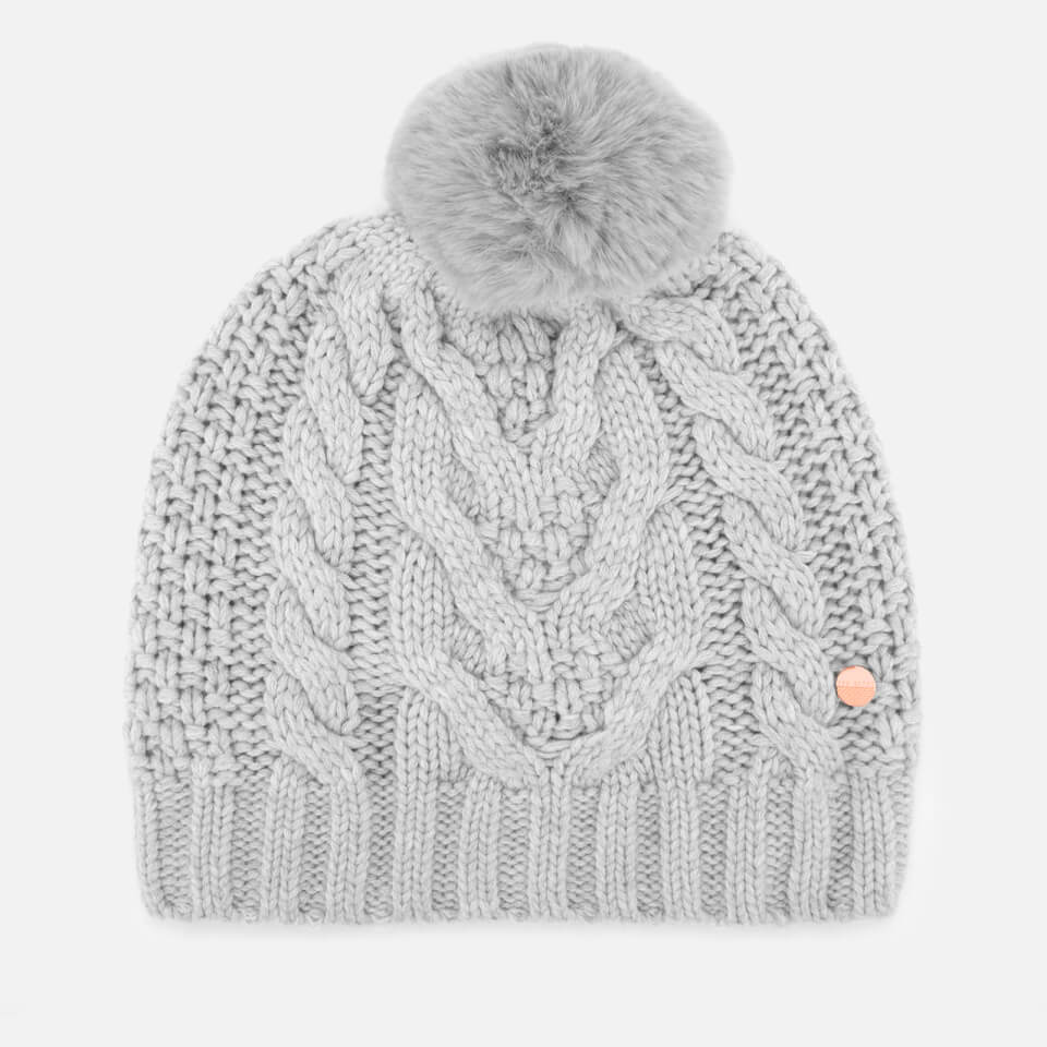 Ted Baker Women's Quirsa Cable Knit Pom Hat - Light Grey