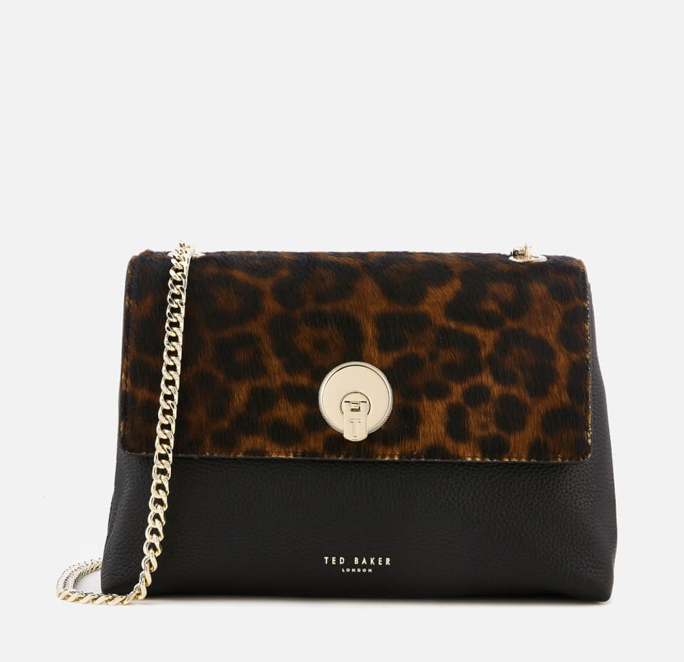 Ted Baker Women's Luccie Leopard Circle Lock Cross Body - Black