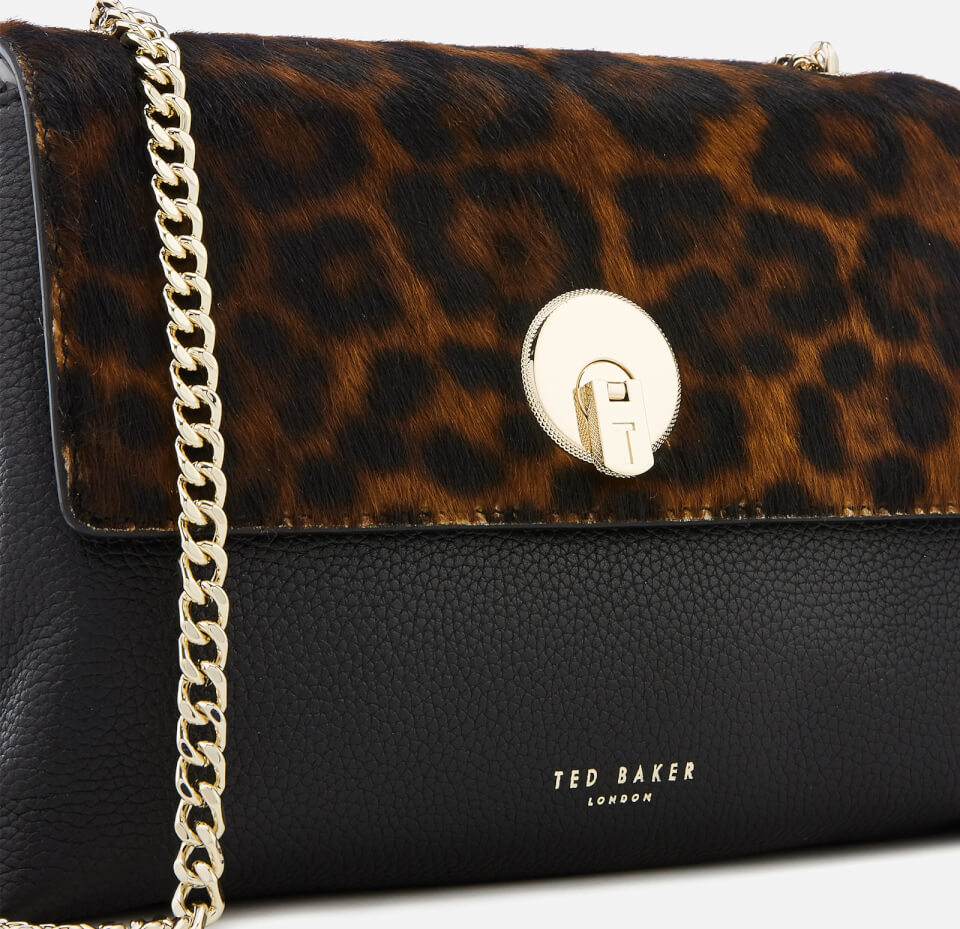 Ted Baker Women's Luccie Leopard Circle Lock Cross Body - Black