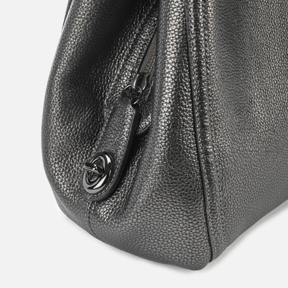 Coach Women's Metallic Leather Turnlock Edie Shoulder Bag - Metallic Graphite