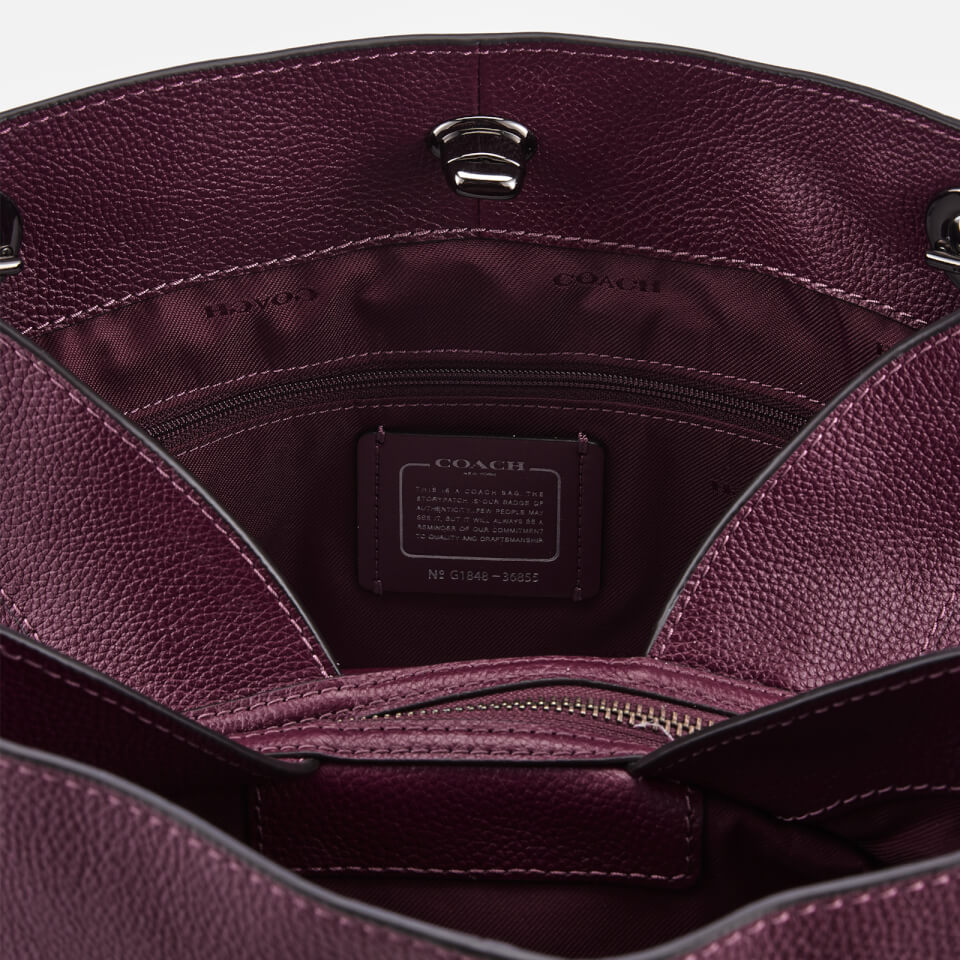 Coach Women's Polished Pebble Leather Turnlock Edie Shoulder Bag - Dark Berry