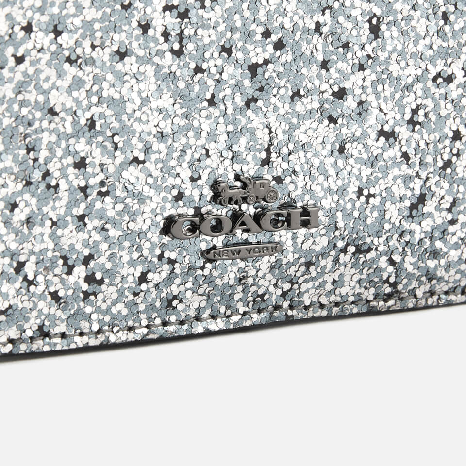 Coach Women's Glitter Key Ring Card Case - Metallic Graphite