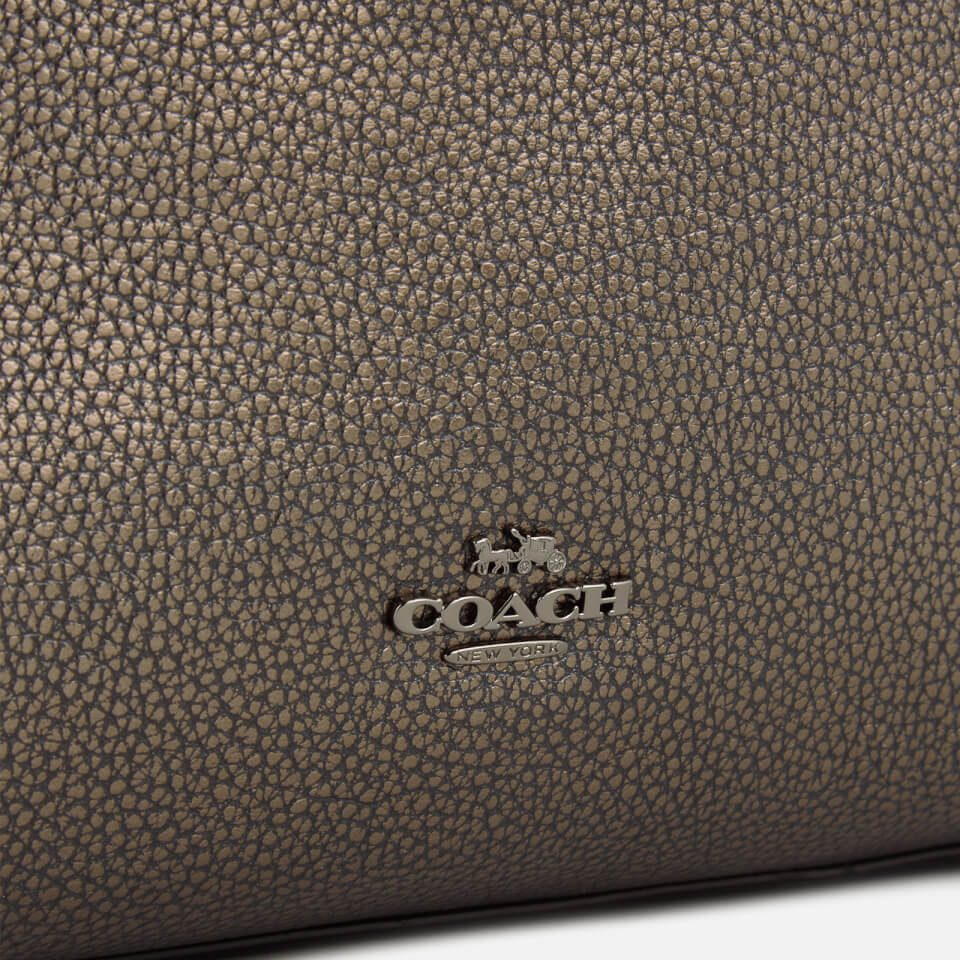 Coach Women's Metallic Leather Market Tote Bag - Metallic Graphite