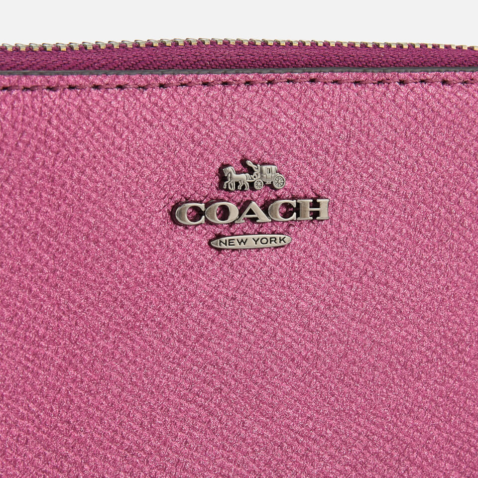 Coach Women's Metallic Small Zip Around Wallet - Metallic Berry