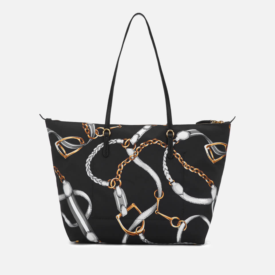 Lauren Ralph Lauren Women's Chadwick Medium Tote Bag - Black Sig Belting Print