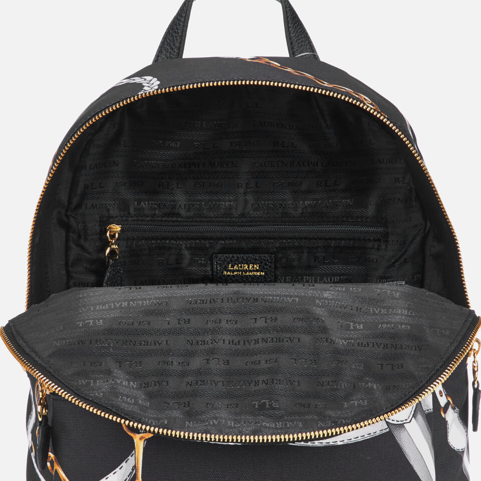 Lauren Ralph Lauren Women's Chadwick Medium Backpack - Black Sig Belting Print