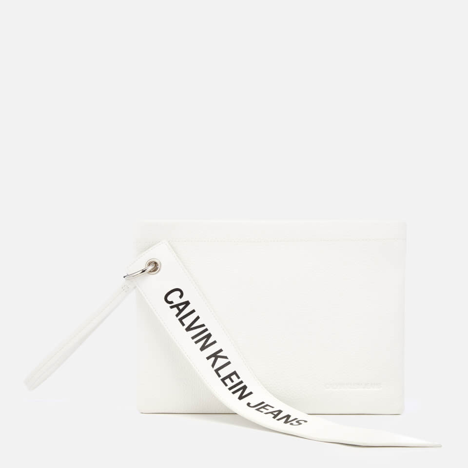 Calvin Klein Women's Logo Banner Medium Pouch - Bright White