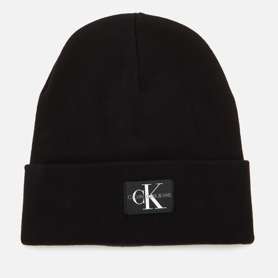 Calvin Klein Women's J Monogram Beanie Hat - Black