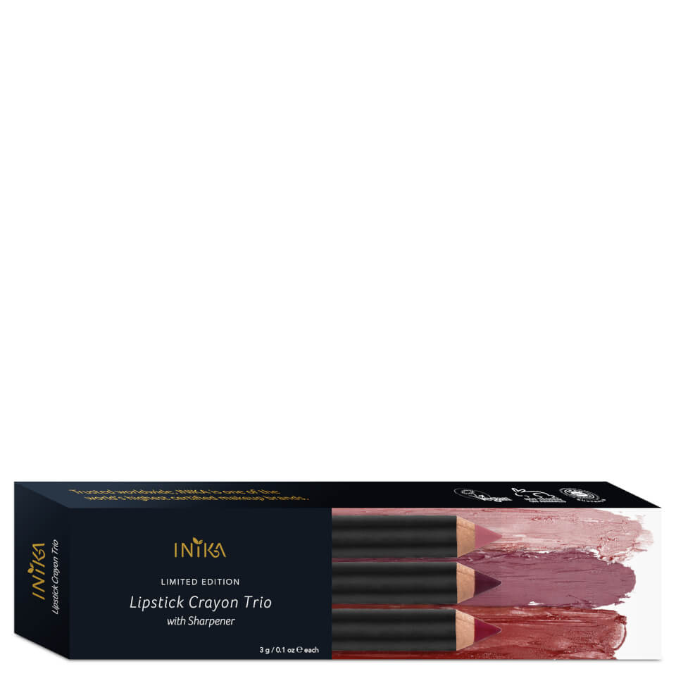 INIKA Certified Organic Lipstick Crayon Trio