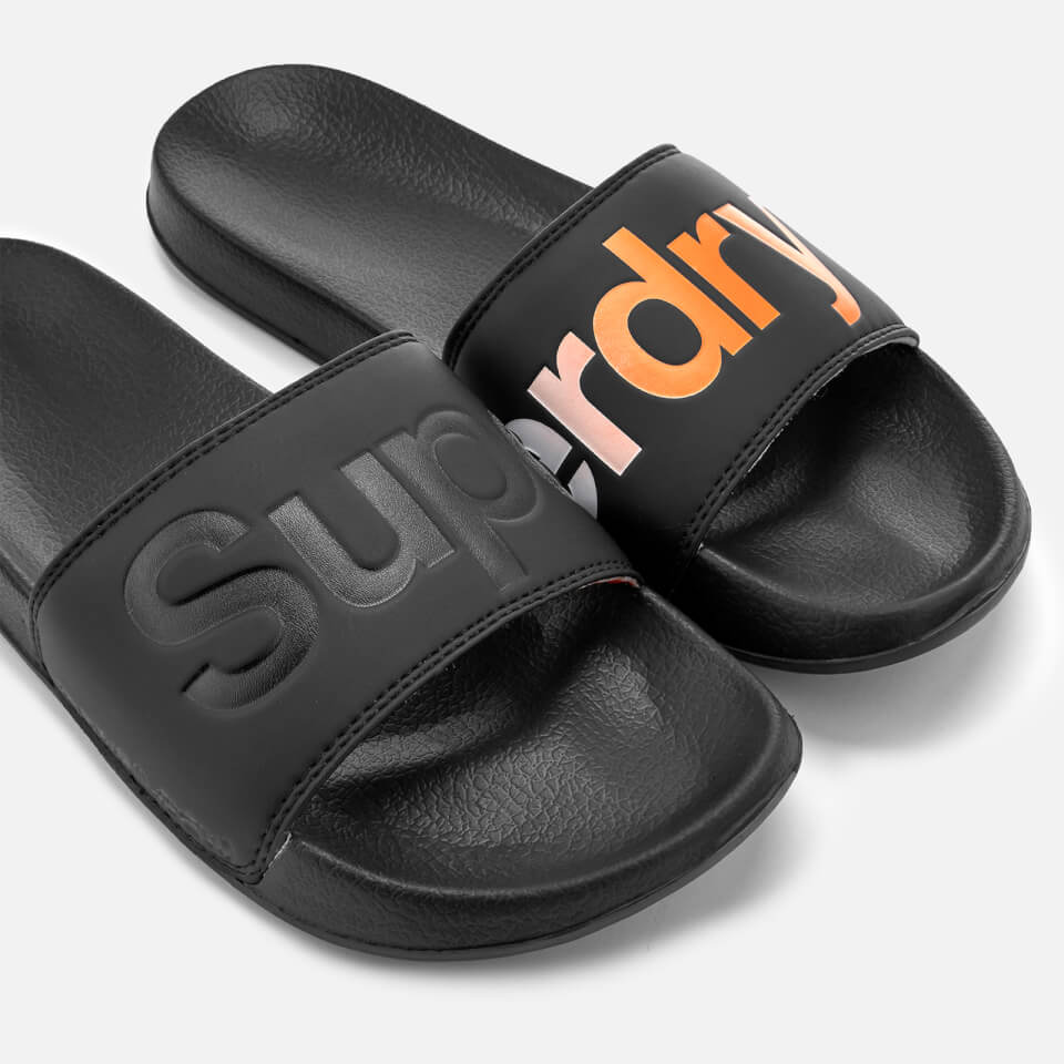 Men's Pool Slide Sandal in Black/white