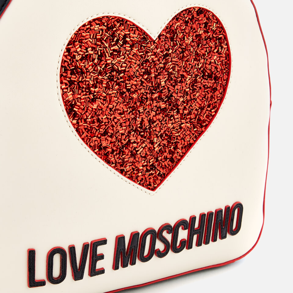 Love Moschino Women's Sequin Heart Backpack - White