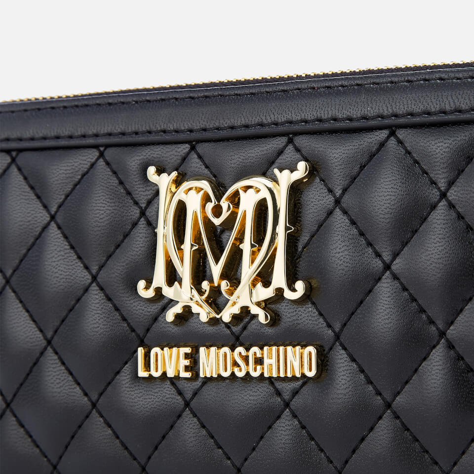 Love Moschino Women's Large Zip Around Quilted Wallet - Black