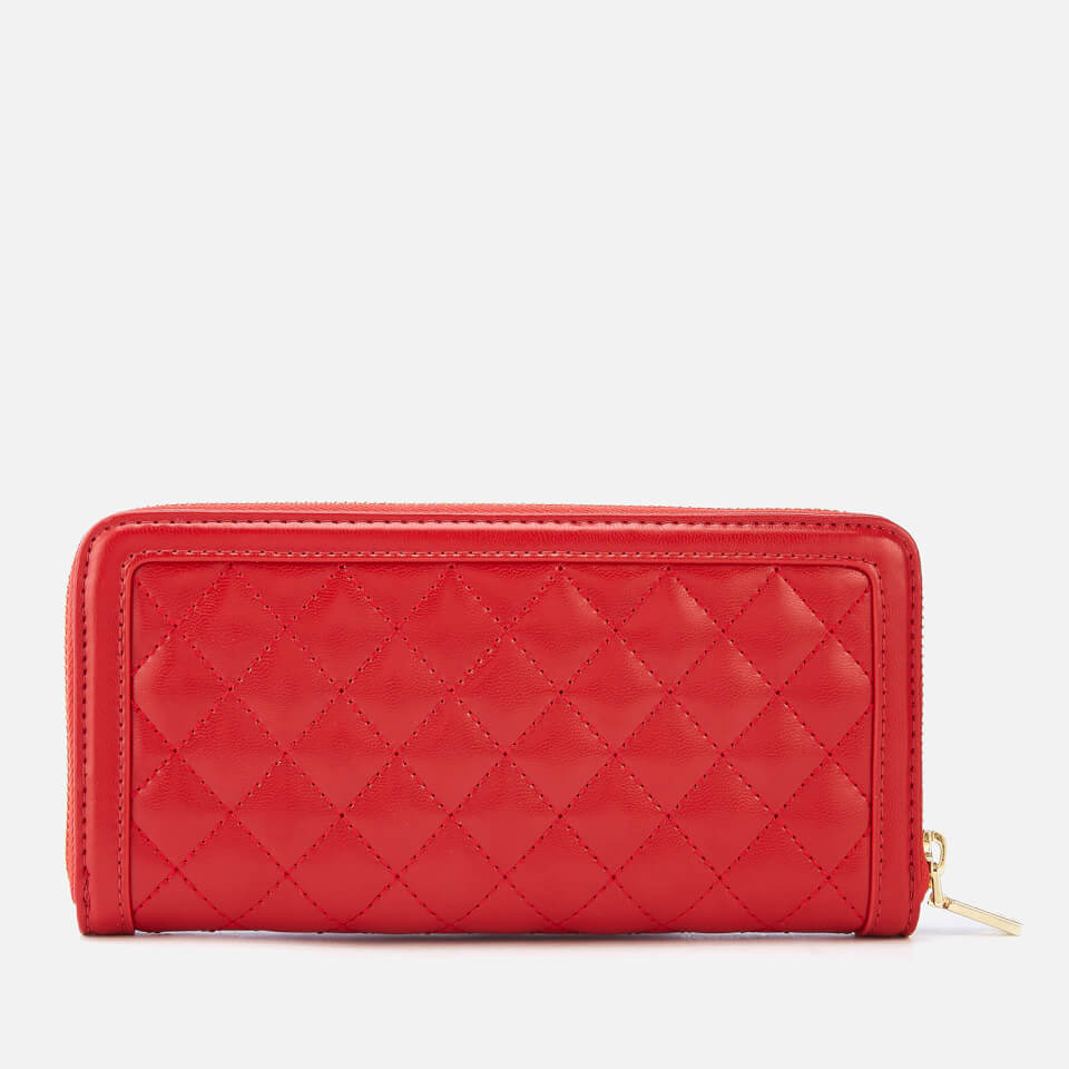 Love Moschino Women's Large Zip Around Quilted Wallet - Red