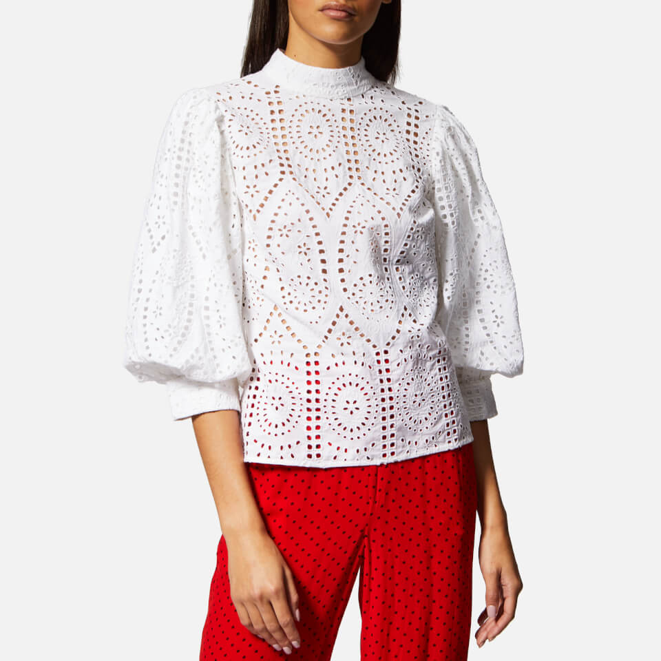 Ganni Women s Falcon Top Bright White Coggles